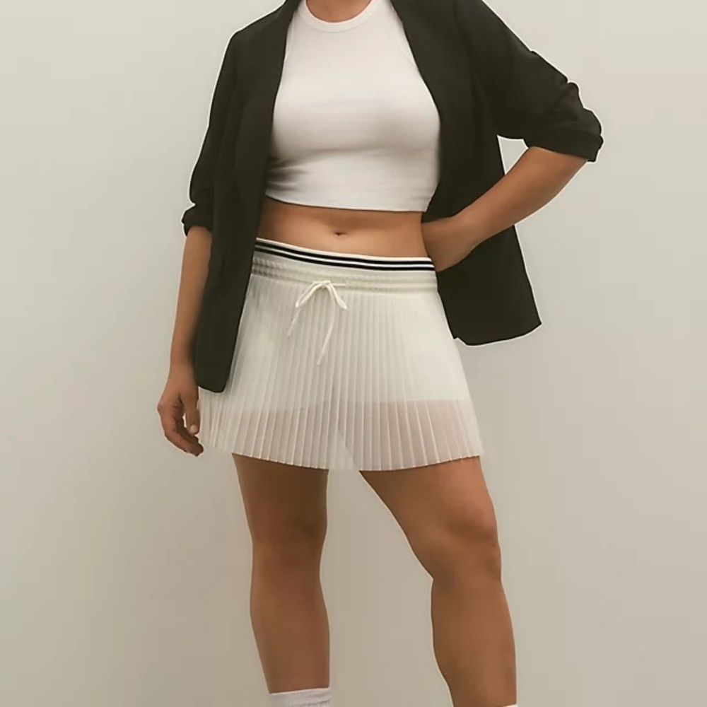 Daily Practice by Anthropologie Golf Club Mini Skirt in White Sheer Size XL